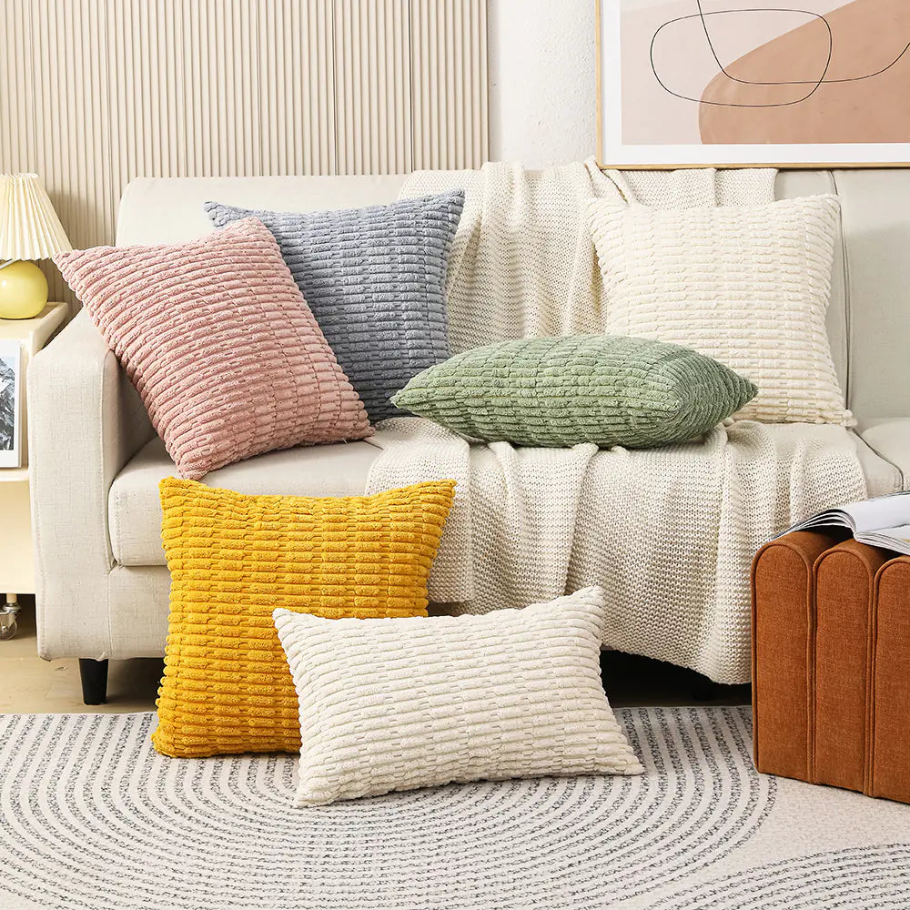Housses de coussin en velours côtelé