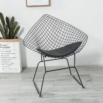 Nordic Style Iron Stool with Backrest in Gold