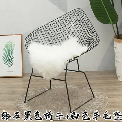 Nordic Style Iron Stool with Backrest in Gold