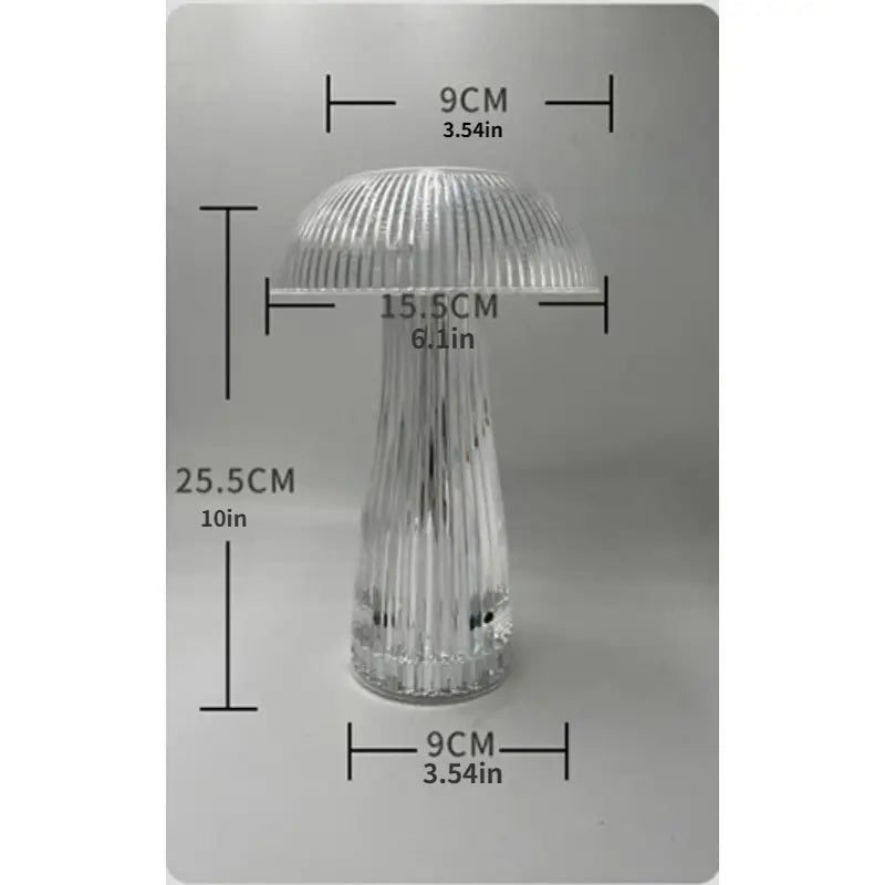 Lampe de Table Cristal Champignon - Lumière Colorée Tactile