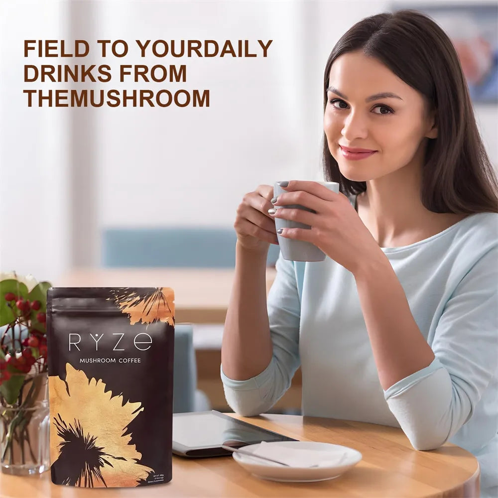 Café aux Champignons sans Saccharose et Faible en Gras