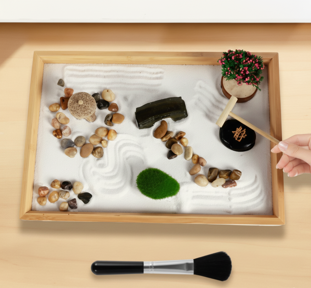 Mini jardin en sable zen