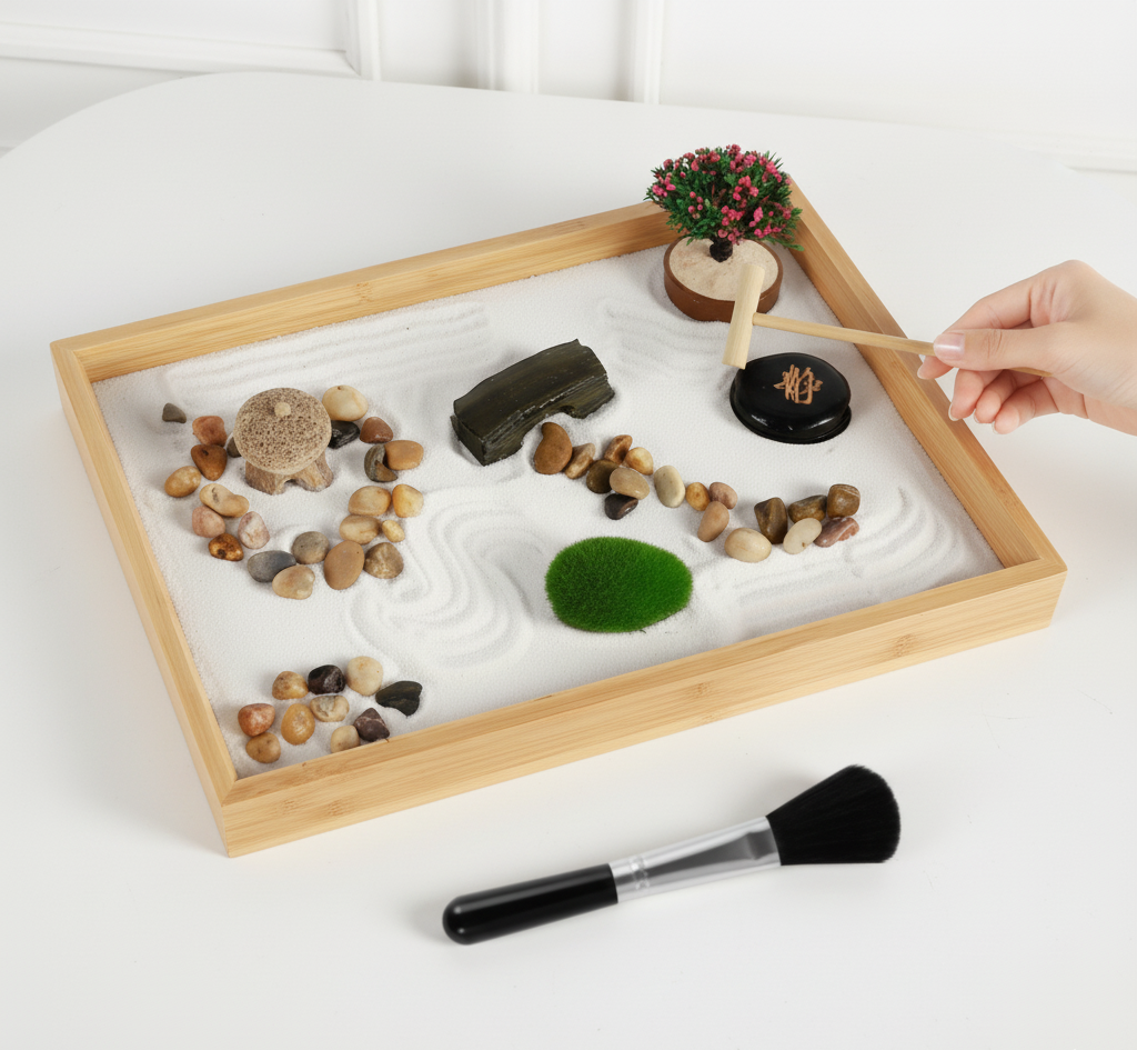 Mini jardin en sable zen